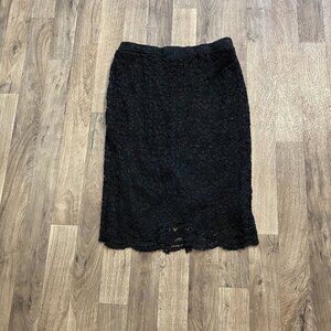 Always Indigo Black Lace Pencil Skirt Size Medium